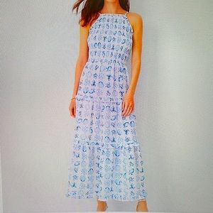 Shell Tile Tiered Maxi Dress by Ann Taylor- New